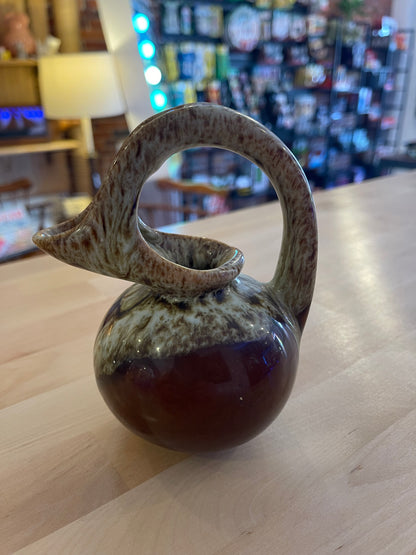 Dryden Art Pottery Pitcher Jug Brown Drip Glaze