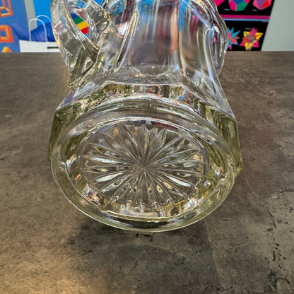 Two Handled Clear Glass Vase 6"