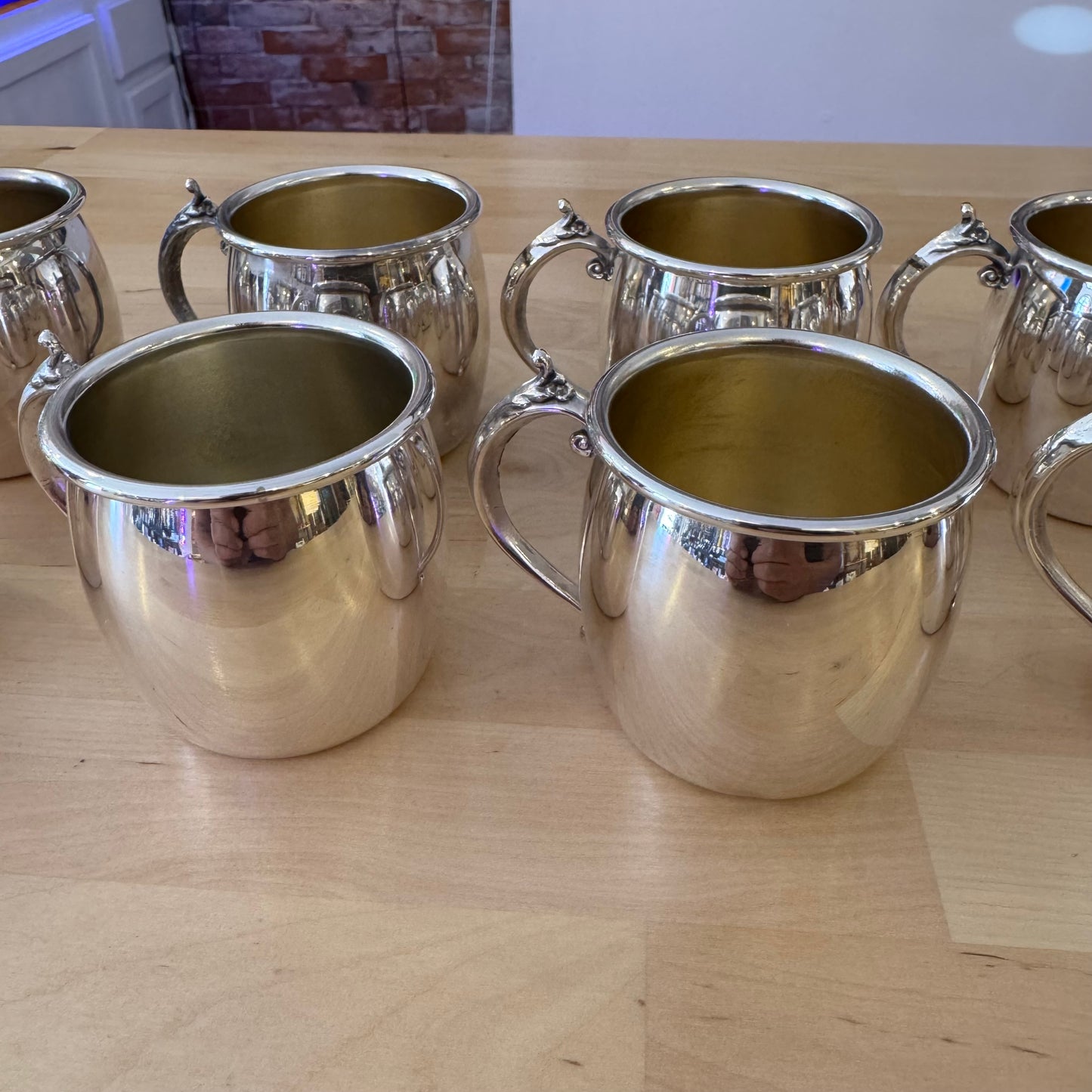 Set of 10 Towle Silver Plated Handled Mugs