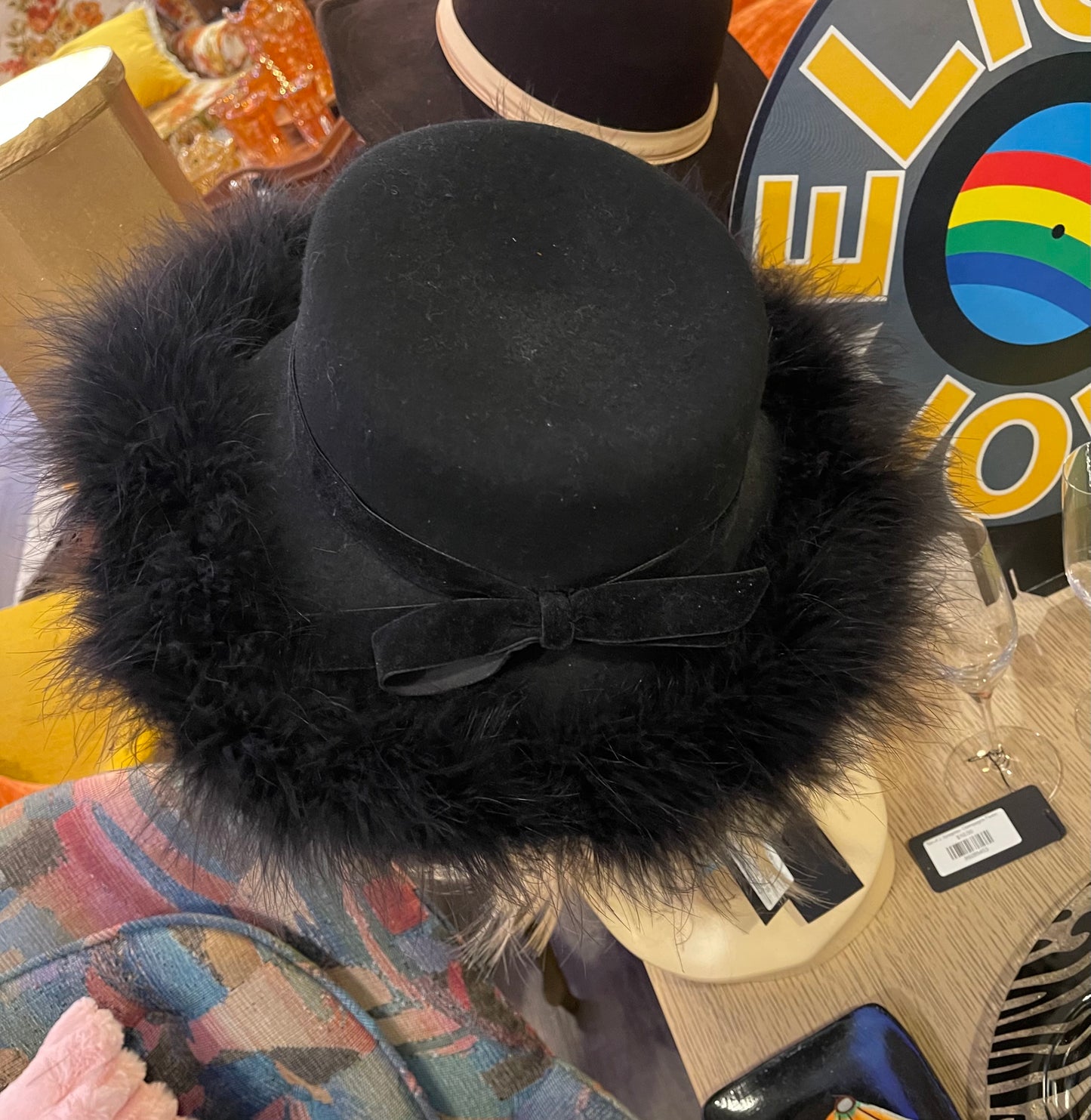 Black Hat with Marabou Trim