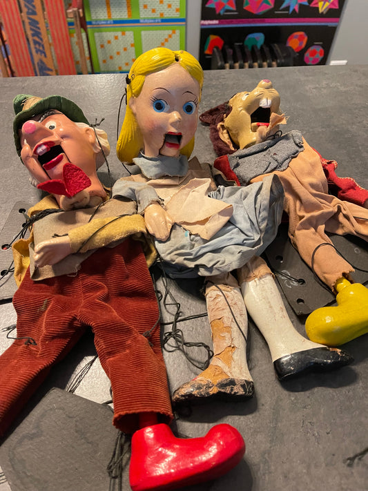 Set of 3 Peter Puppet Alice and Wonderland Marionettes