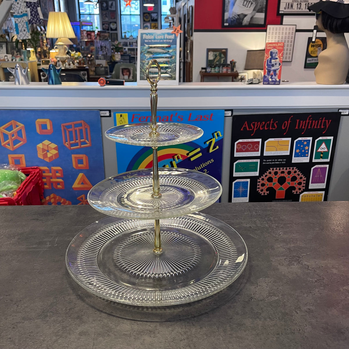 Pressed Glass Glass Serving Stand