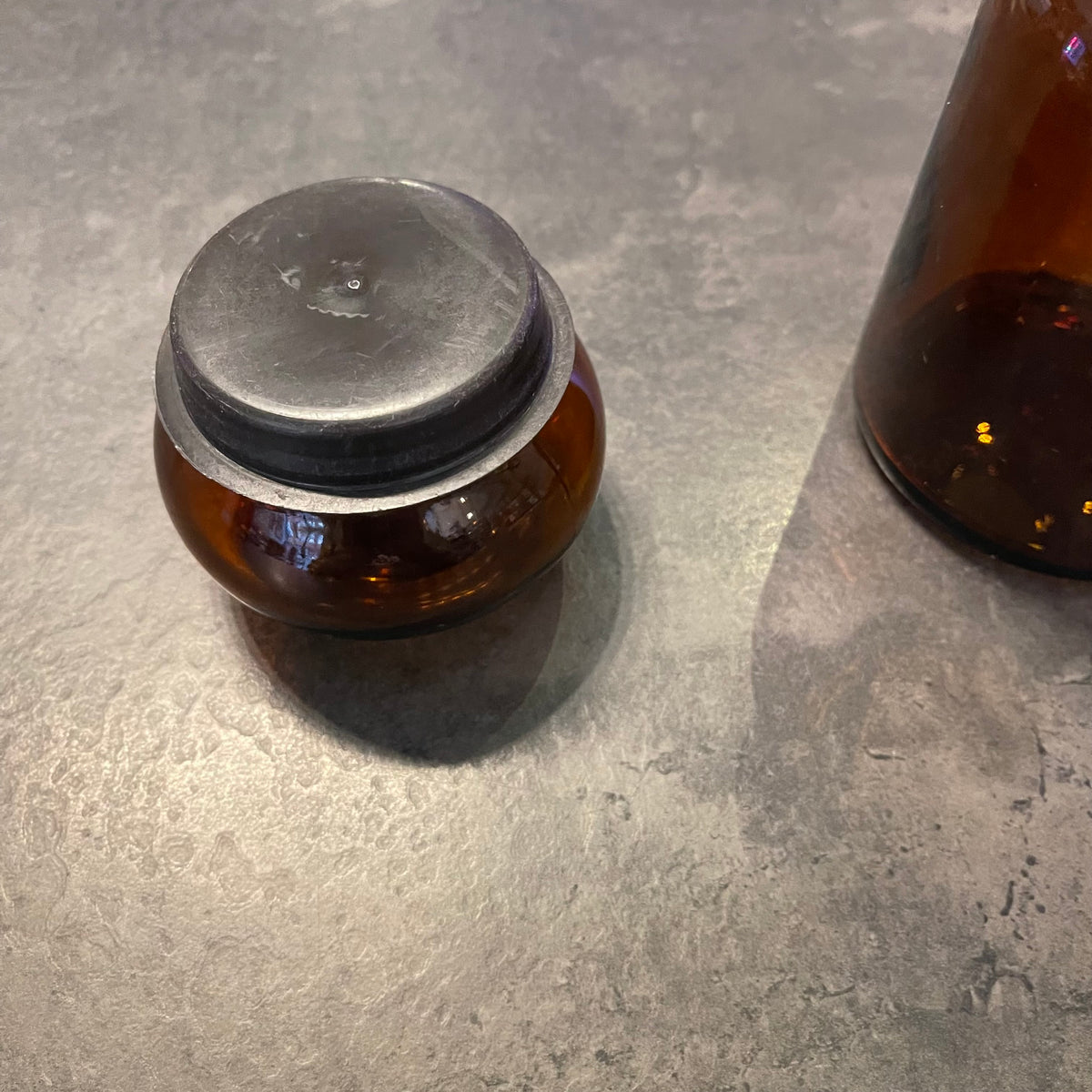 7” Brown Bubble Top Apothecary Jar