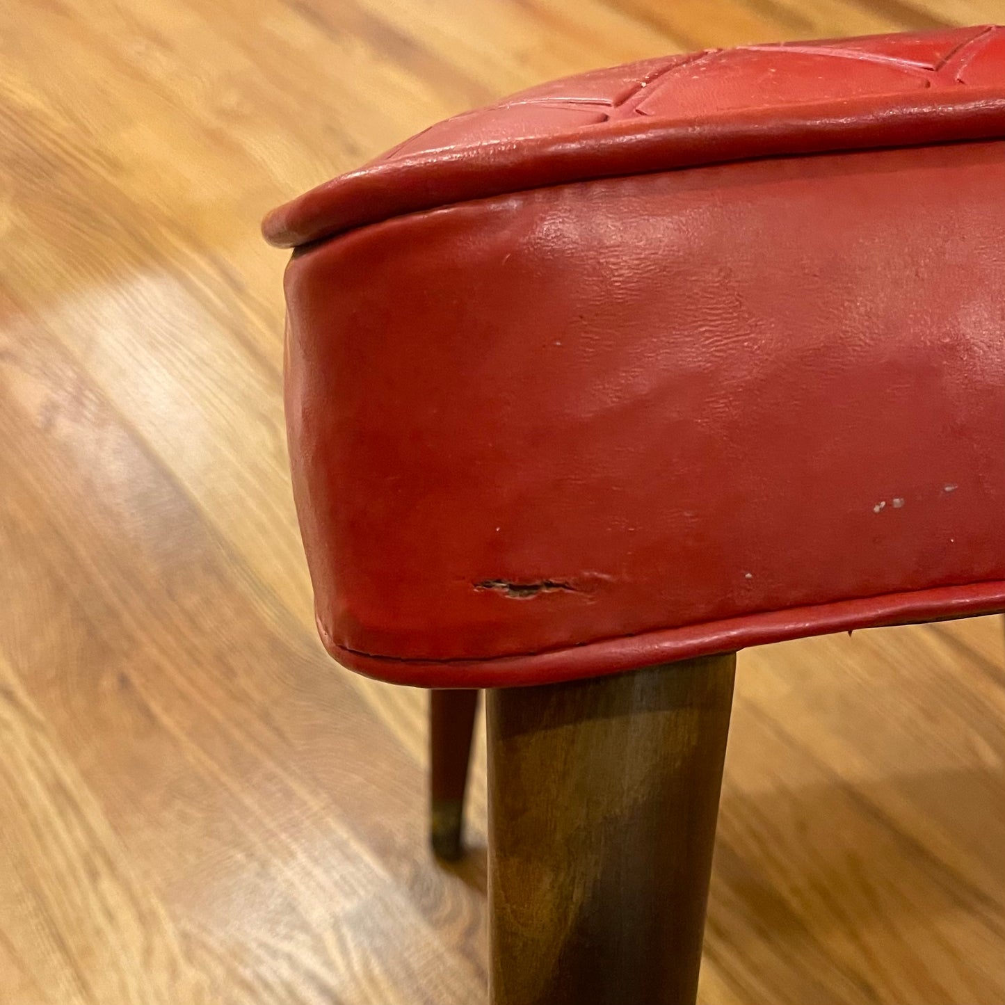 Red Tufted Footstool