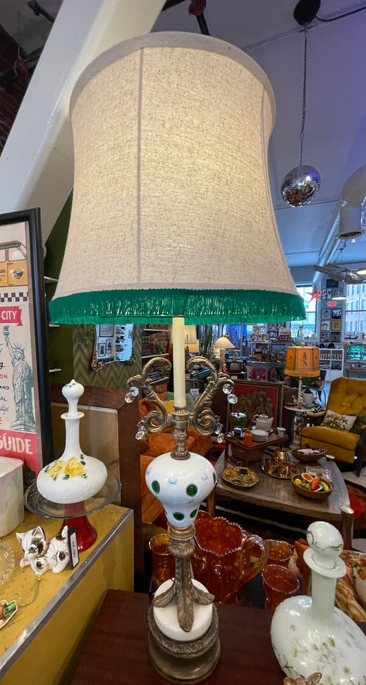 Gold and Milk Glass Lamp