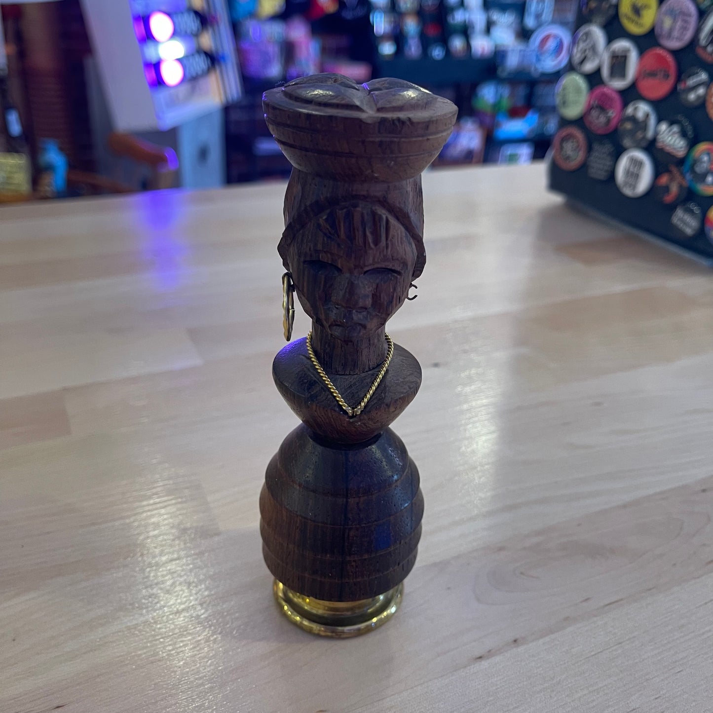Wood Carved Hidden Corkscrew