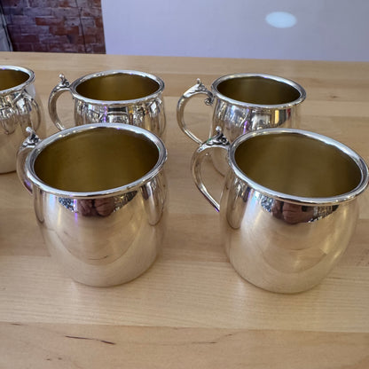 Set of 10 Towle Silver Plated Handled Mugs
