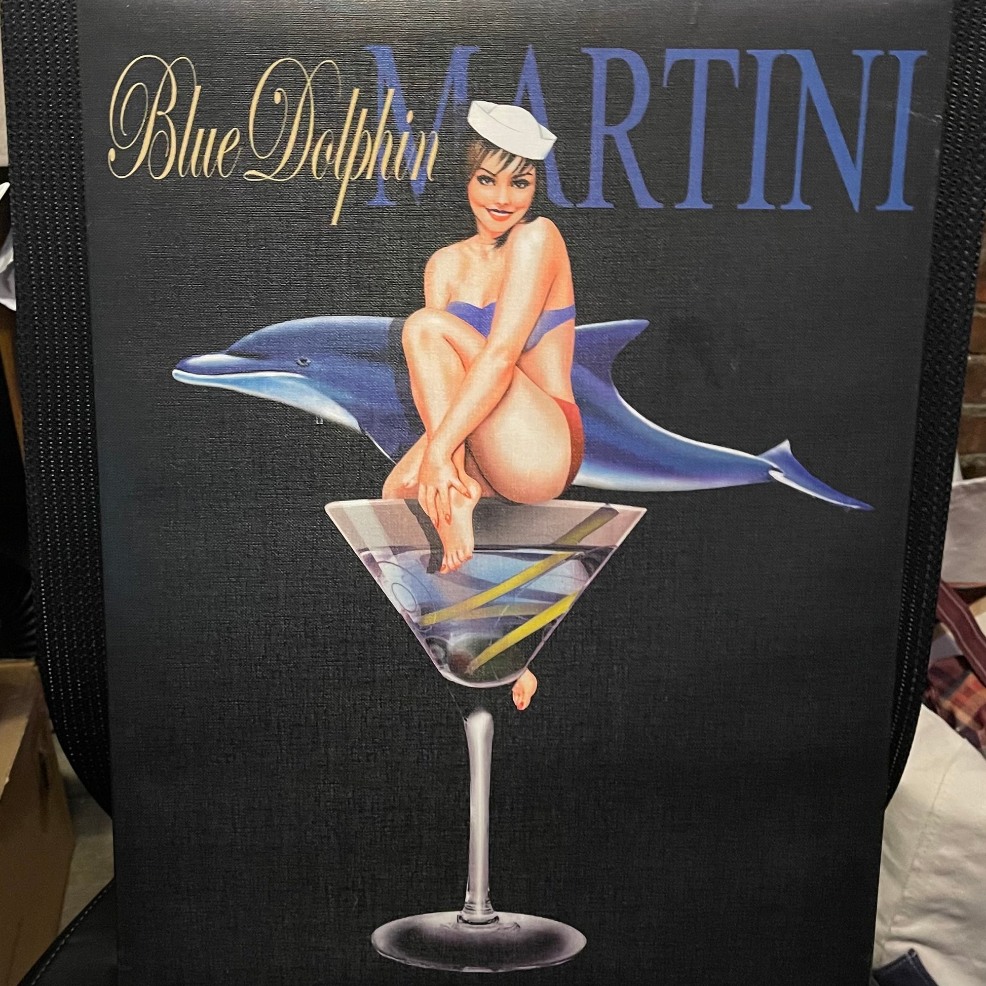 Blue Dolphin Martini Canvas