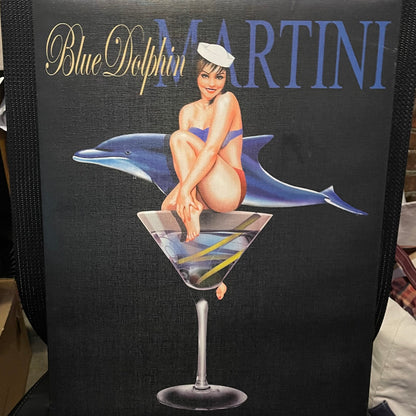 Blue Dolphin Martini Canvas