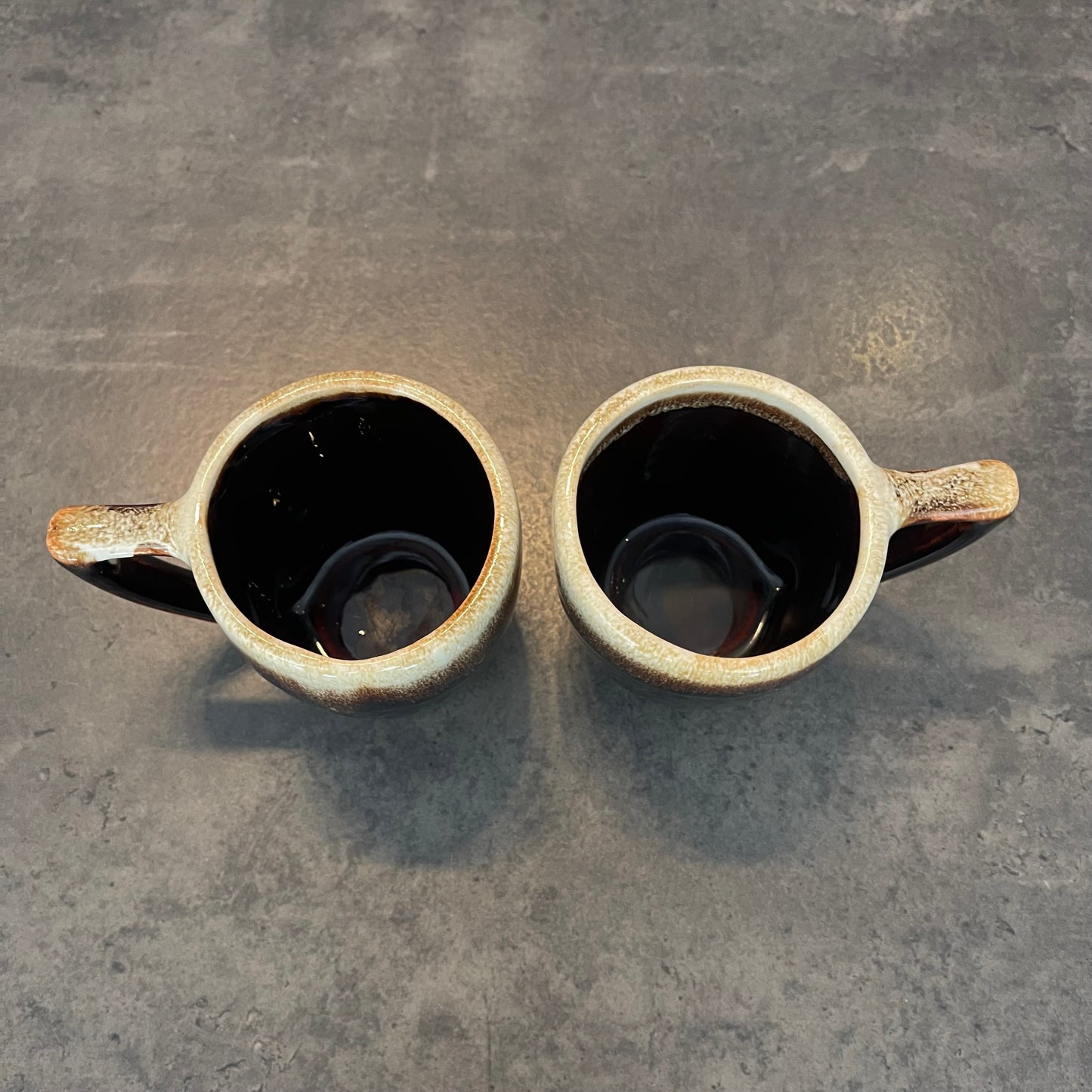 Pair of Pfaltzgraff Drip Glaze Mugs