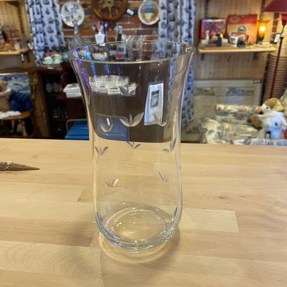 Etched Glass Vase