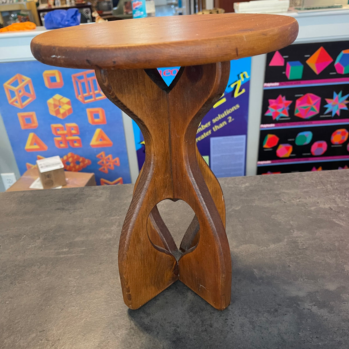 Folk Art Wood Stool