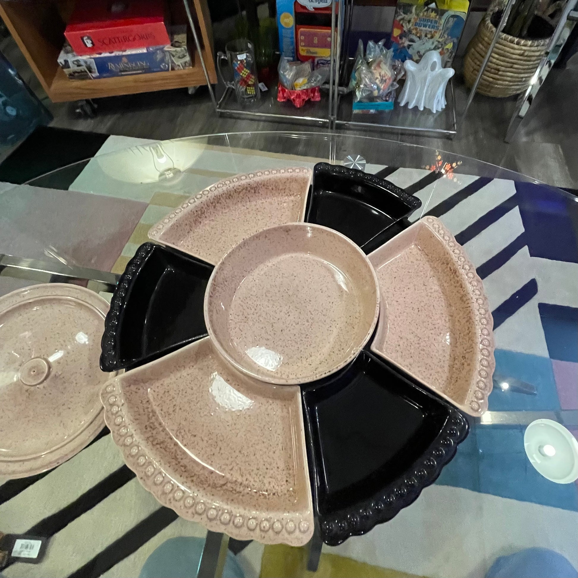 California Pottery W. Frazier Lazy Susan Serving Set