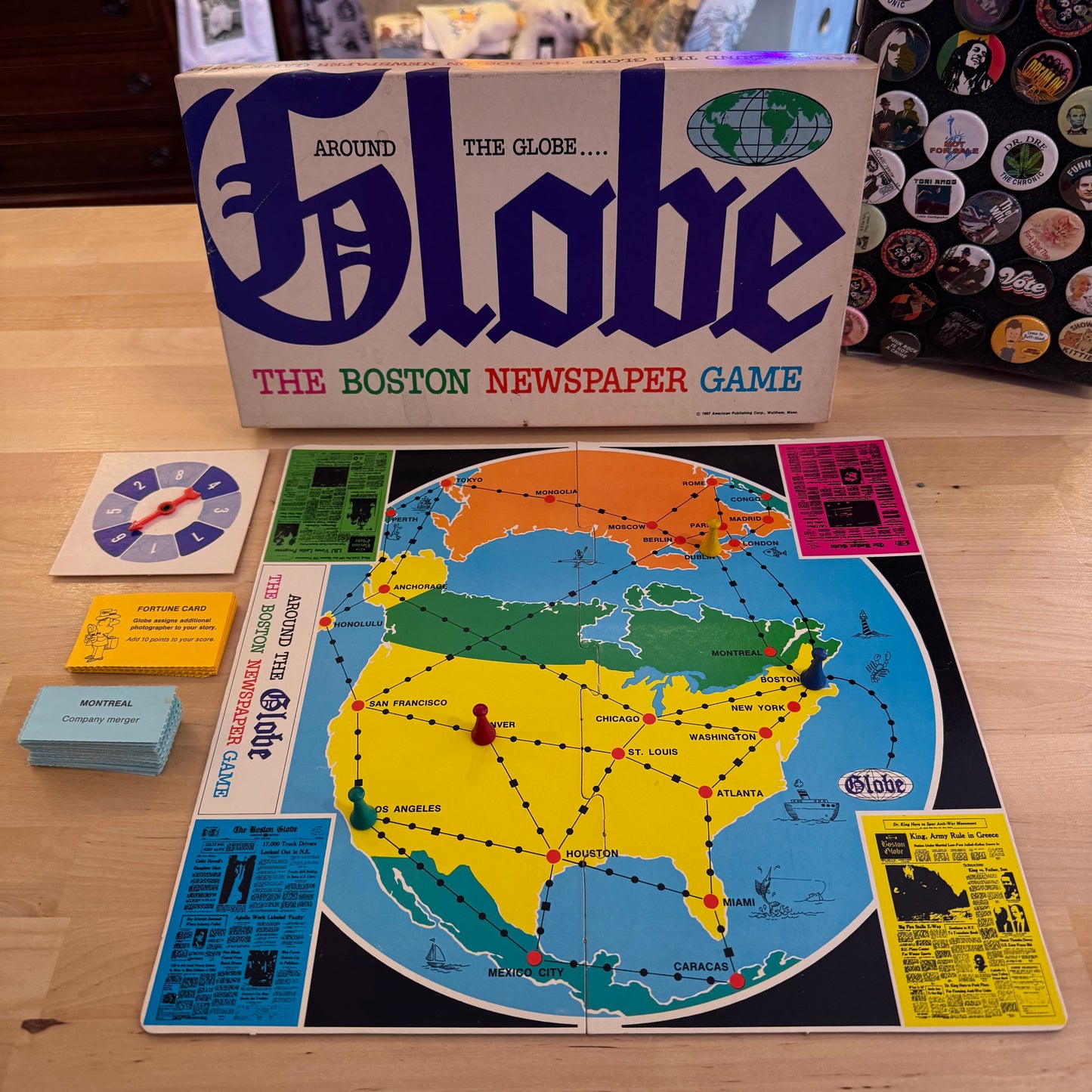 Complete Vintage Boston Globe Board Game (c. 1967)