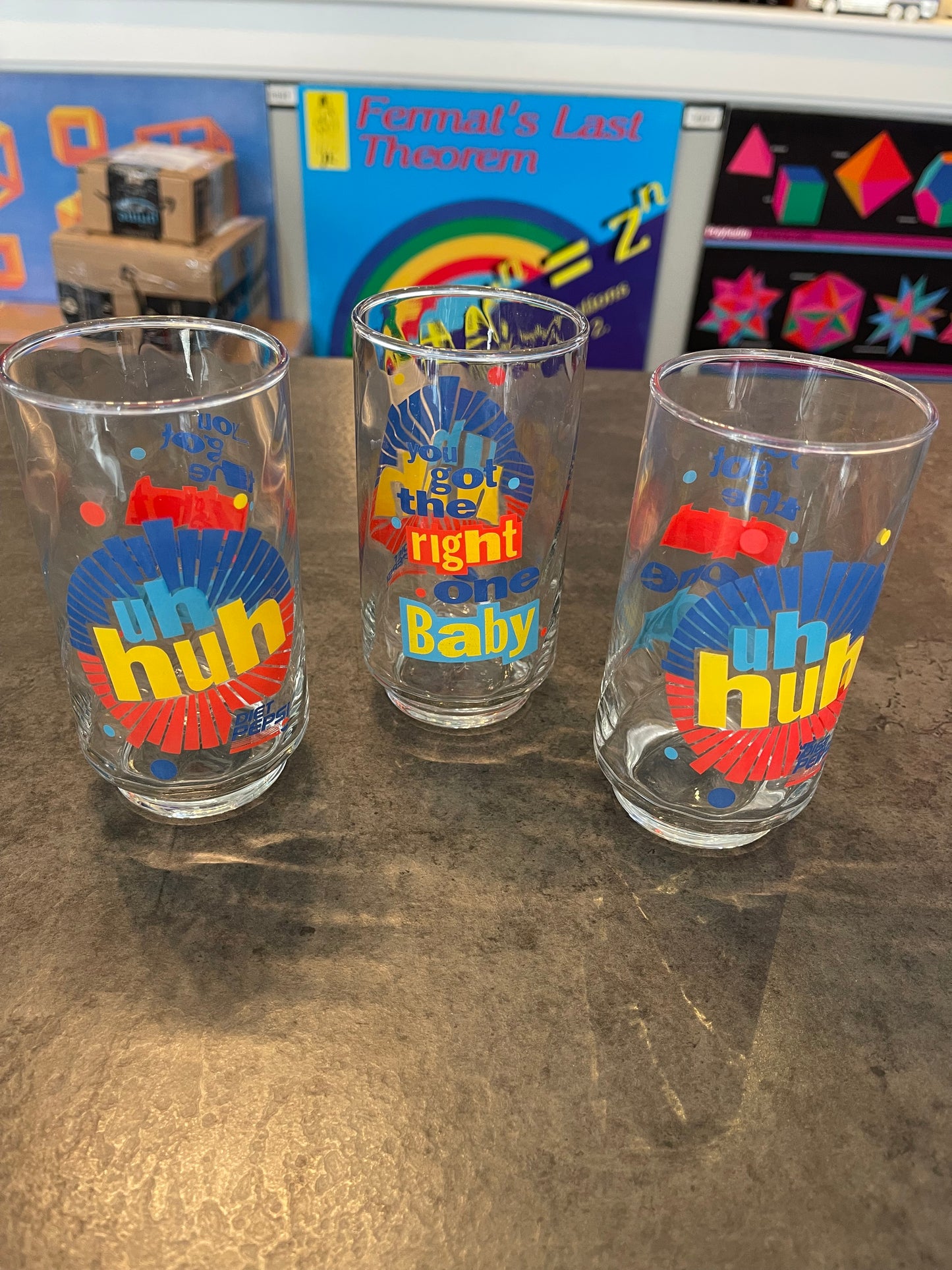Set of 3 Diet Pepsi Glasses