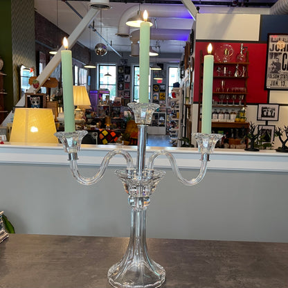 Glass and Chrome Candelabra