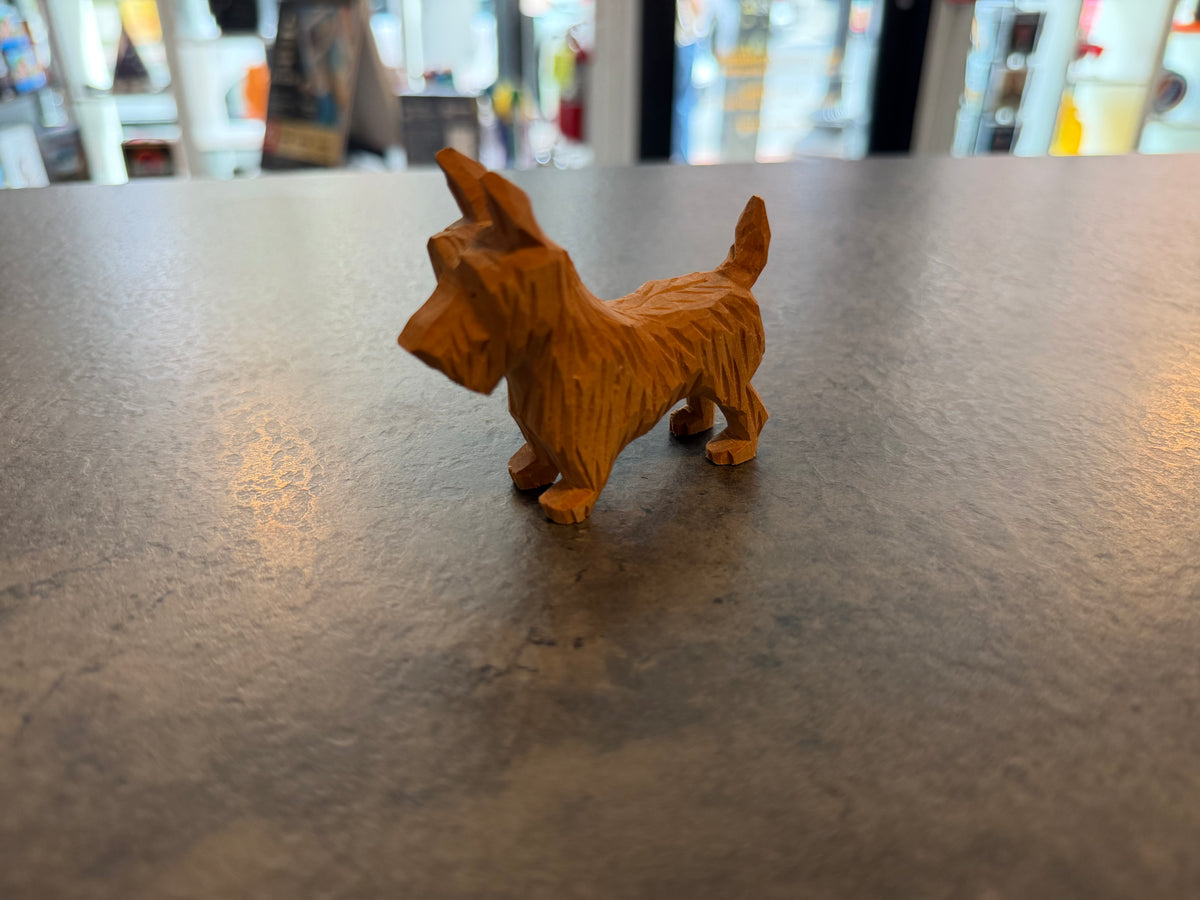 Small Wooden Terrier Figurine