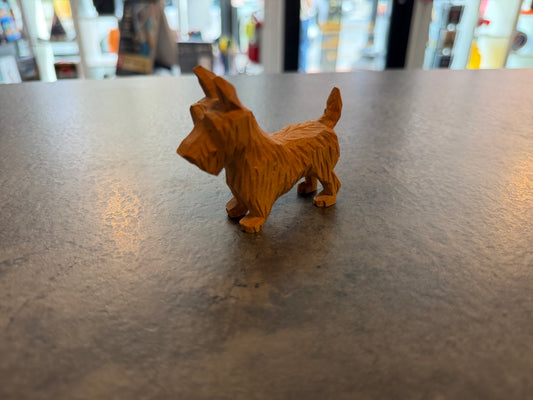Small Wooden Terrier Figurine