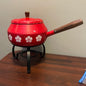 Mid Century Red Fondue Pot