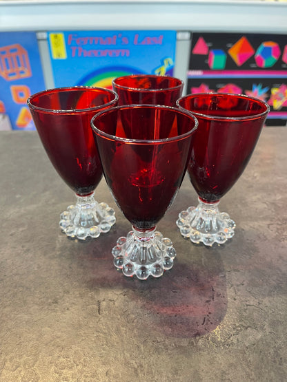 Set of 4 Berwick Boopie Ruby Juice Glasses