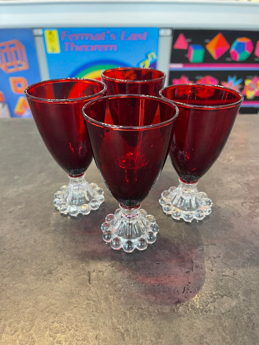 Set of 4 Berwick Boopie Ruby Juice Glasses