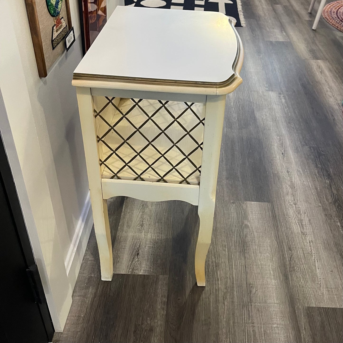 Cream with Gold Side Table