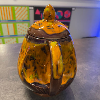 Brown and Orange Glazed Teapot