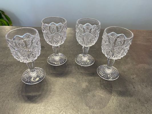 Set of 4 Imperial Glass Crystal Cordial Glasses