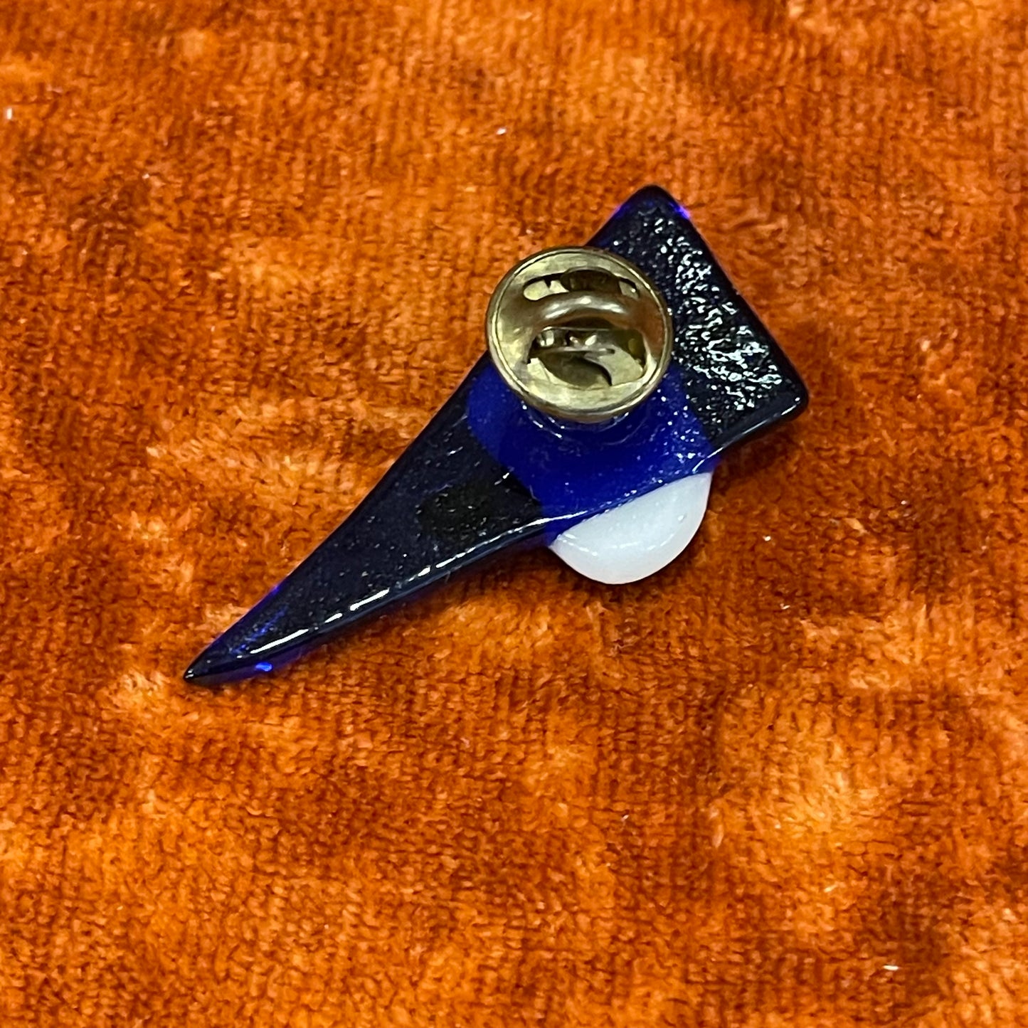 Blue Art Glass Brooch