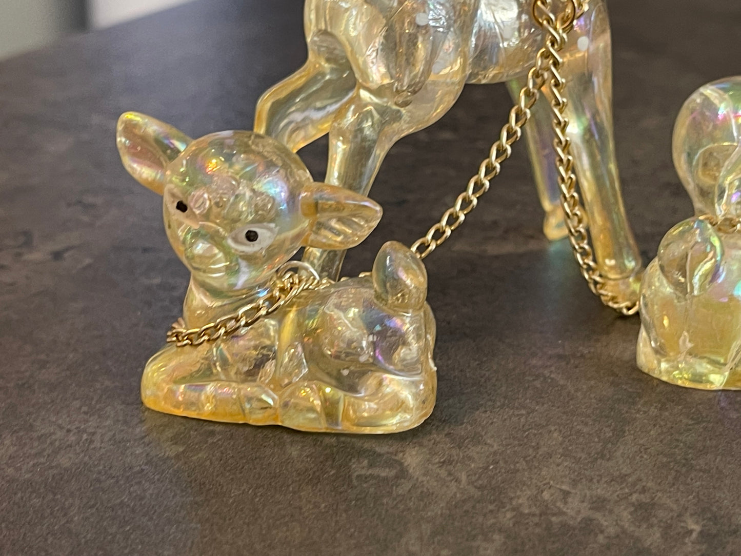 Lucite Deer with Pair of Fawns