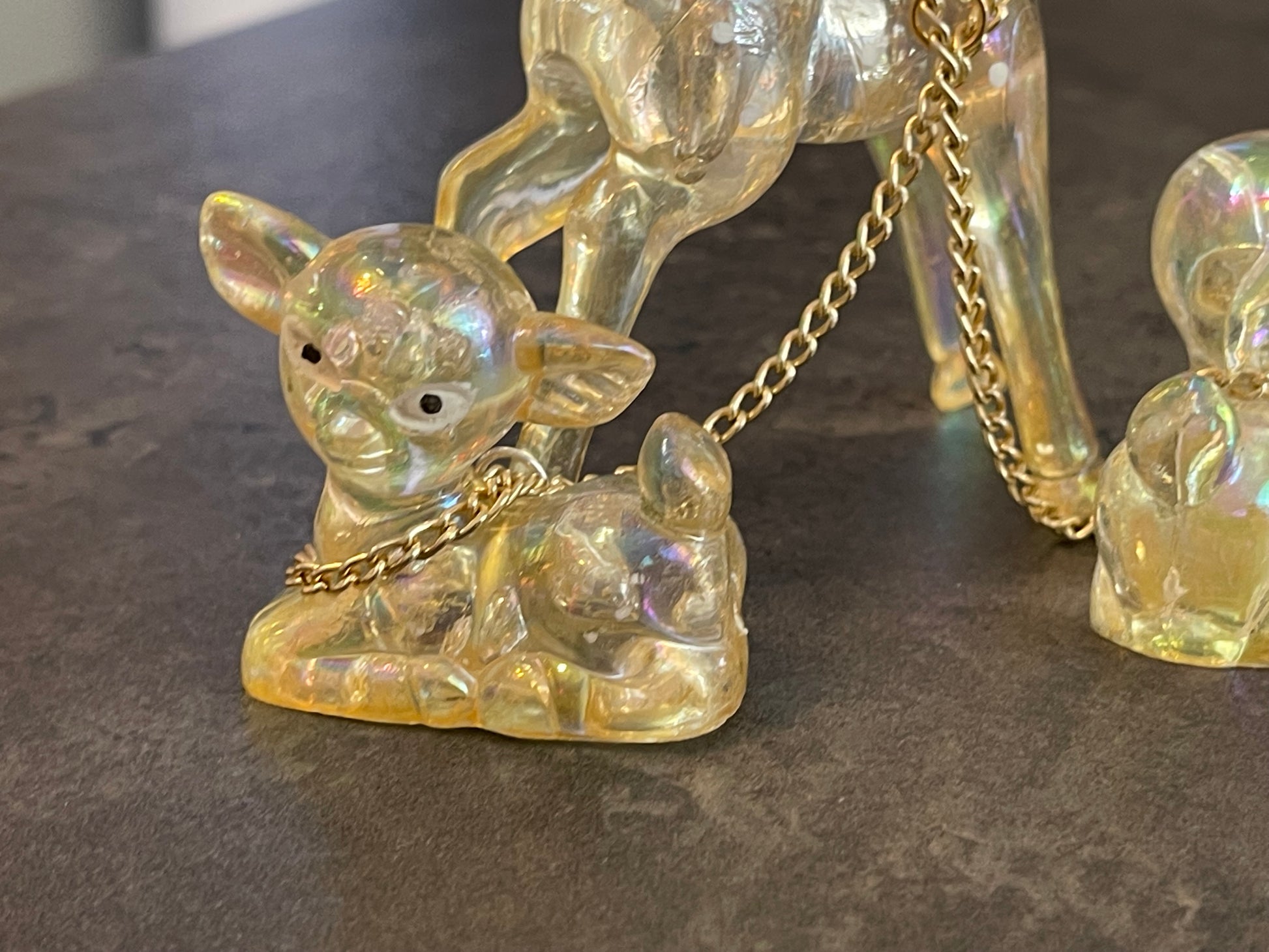 Lucite Deer with Pair of Fawns