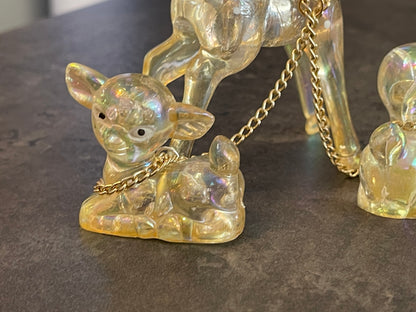 Lucite Deer with Pair of Fawns