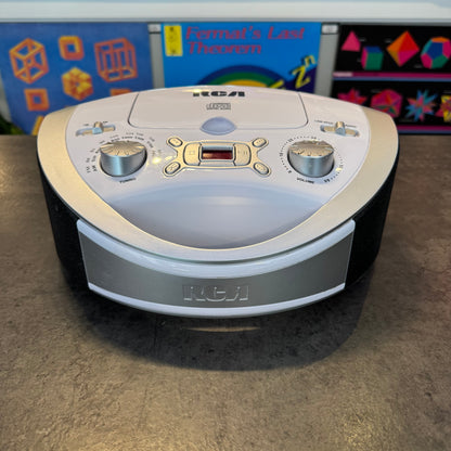 RCA CD Boombox RCD331-WH Portable CD Player & AM/FM Radio (White) - Tested & Working