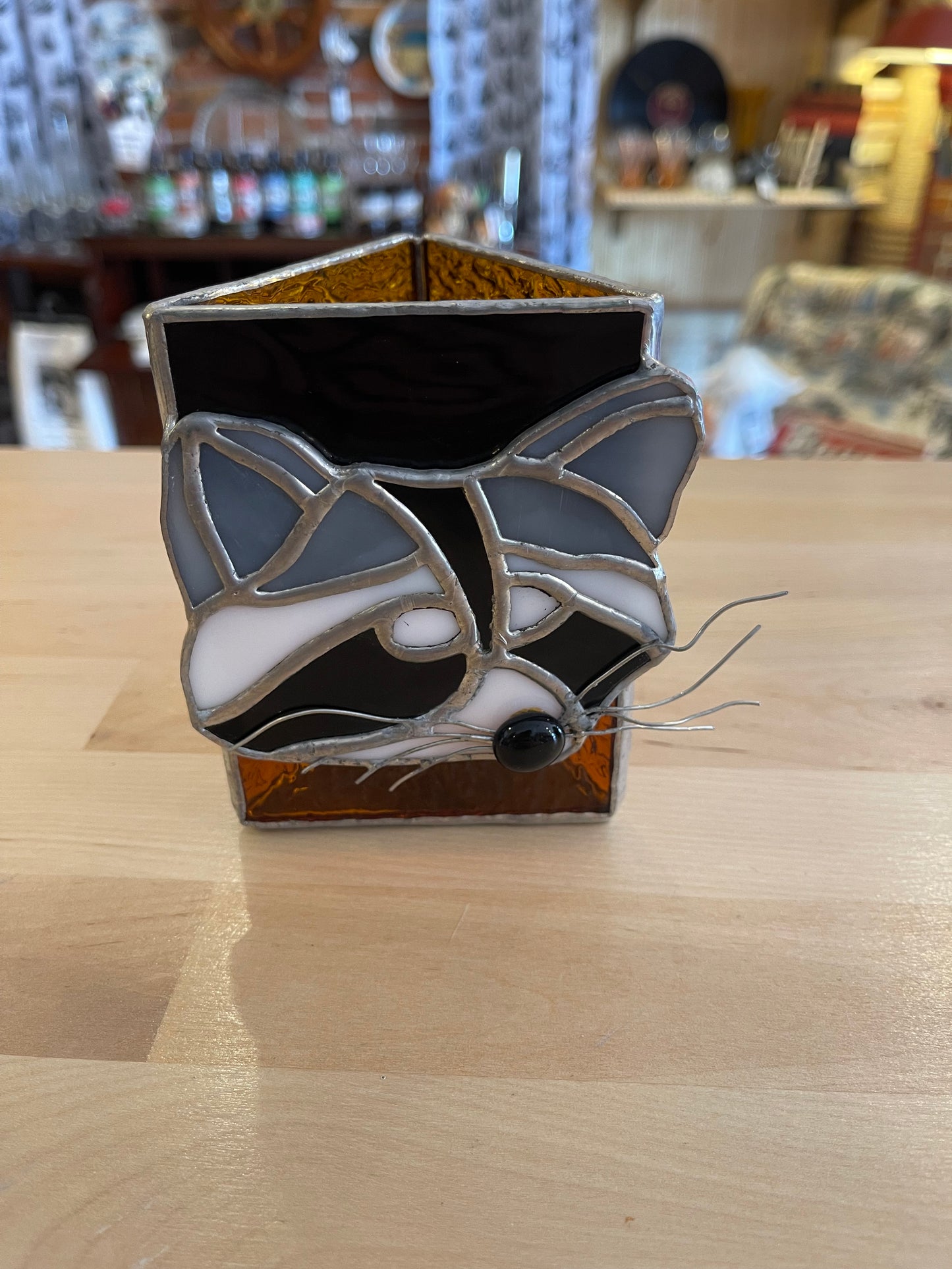 Stained Glass Raccoon Treasure