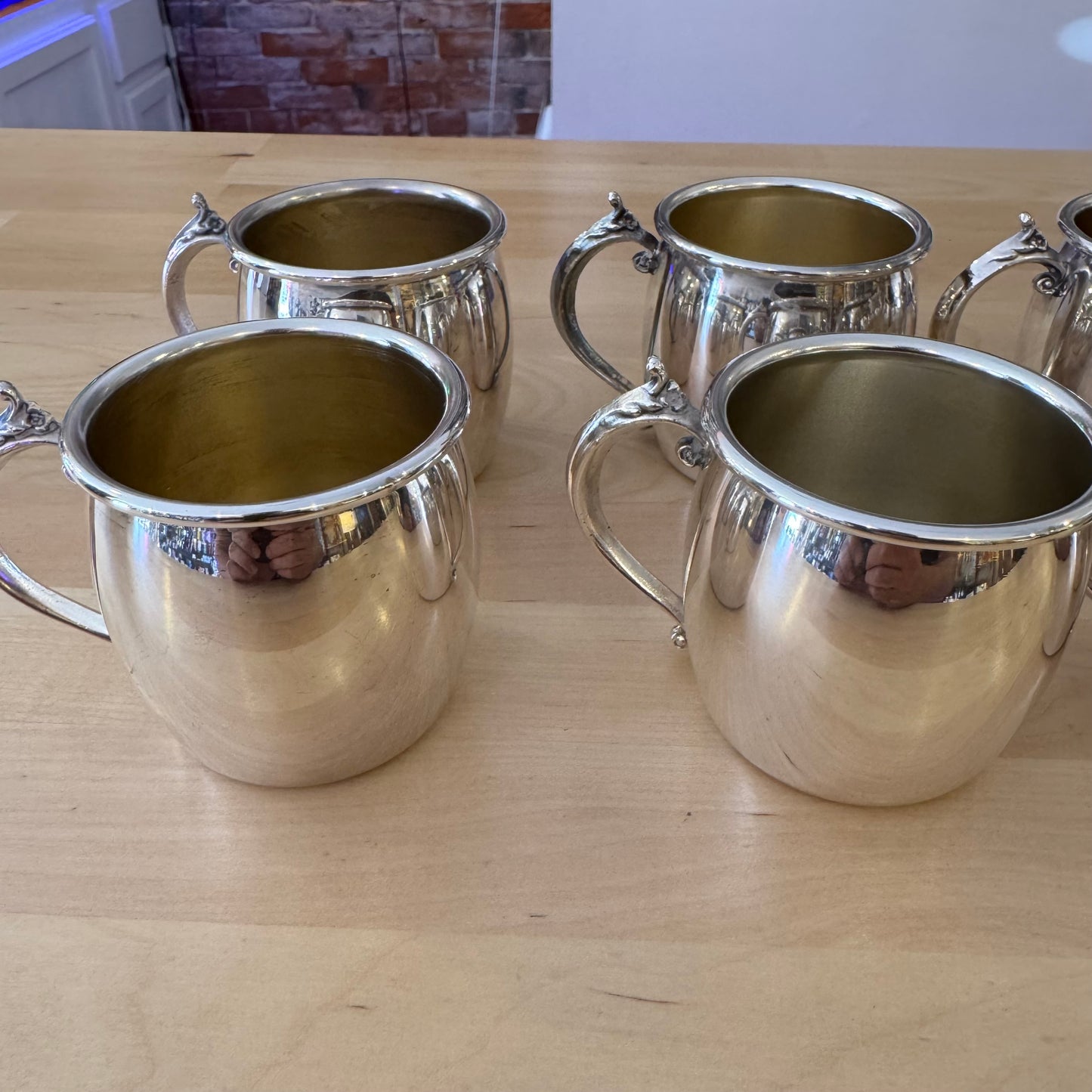Set of 10 Towle Silver Plated Handled Mugs
