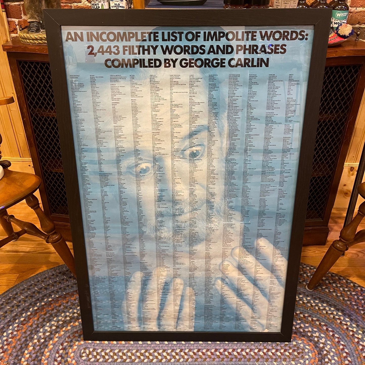 Framed George Carlin Poster