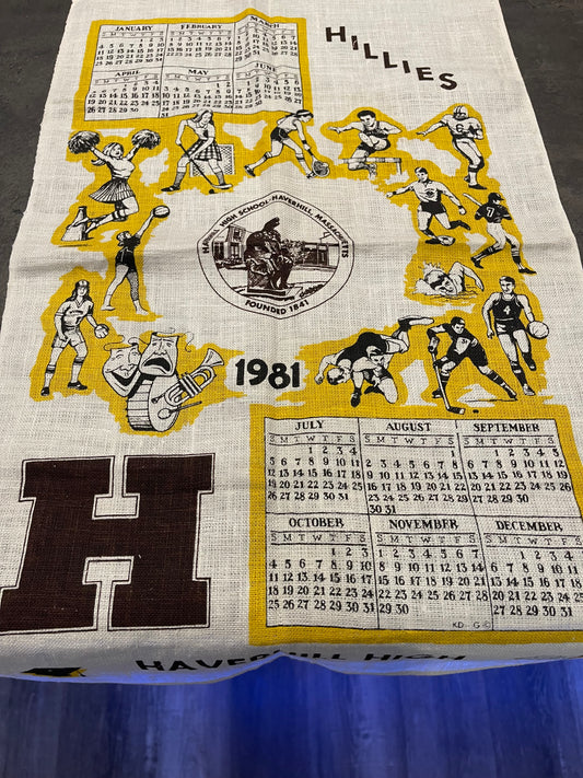 Haverhill Hillies 1981 Towel Calendar