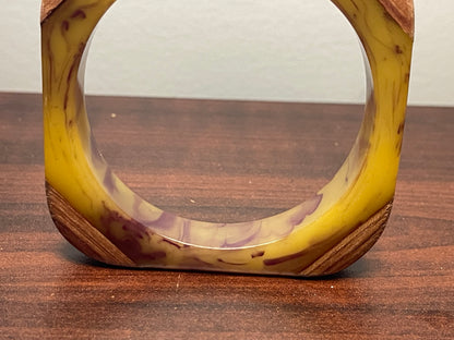 Bakelite and Wood Bangle Bracelet