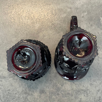 Avon Ruby Red Sugar and Creamer Set