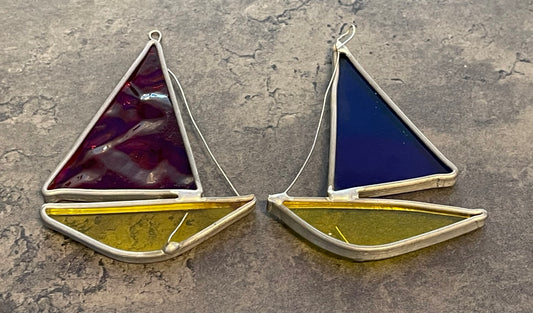 Stained Glass Sailboat Suncatcher