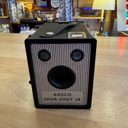 Vintage 1940s Ansco Shur-Shot Jr. Film Box Camera - Working Shutter