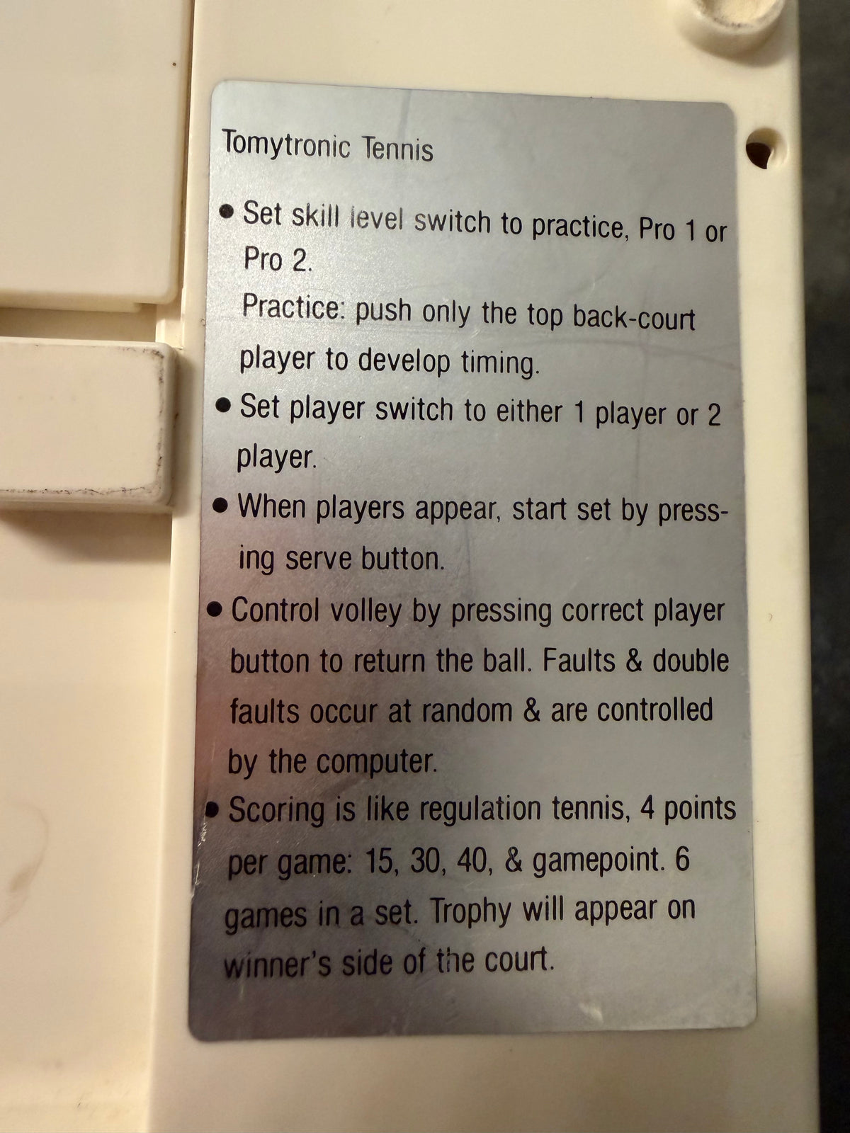 Tomytronics Tennis Desktop Game
