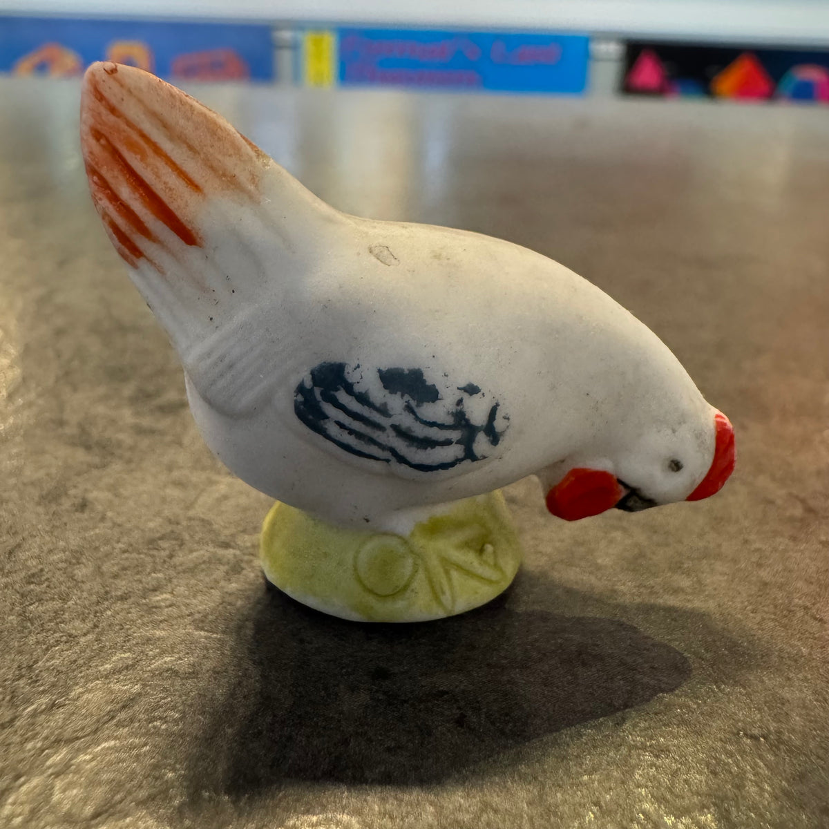 Porcelain Rooster and Chicken Figurines