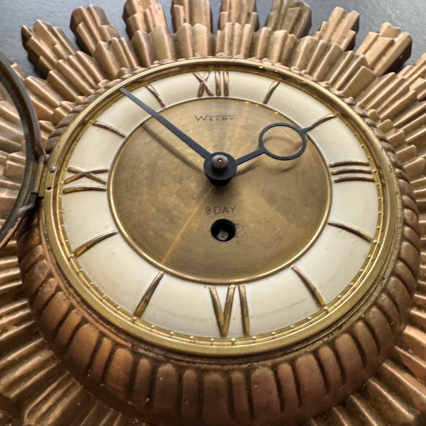 Vintage MCM Welby 8-Day Starburst Wall Clock (Untested)