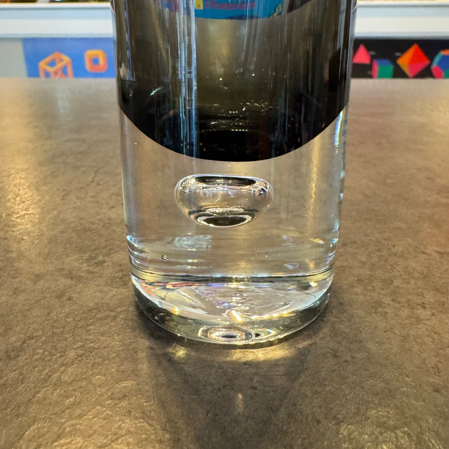 8" Smoked Glass Vase Bubble Base
