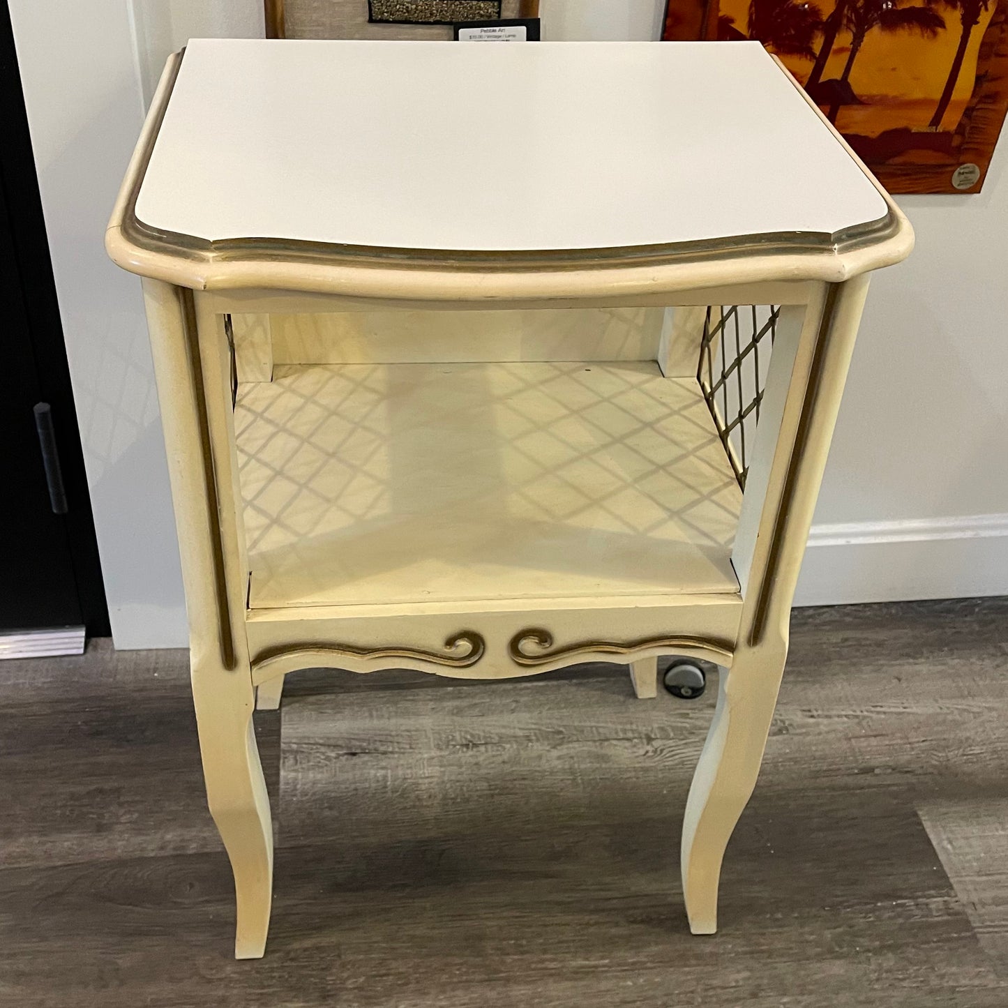 Cream with Gold Side Table