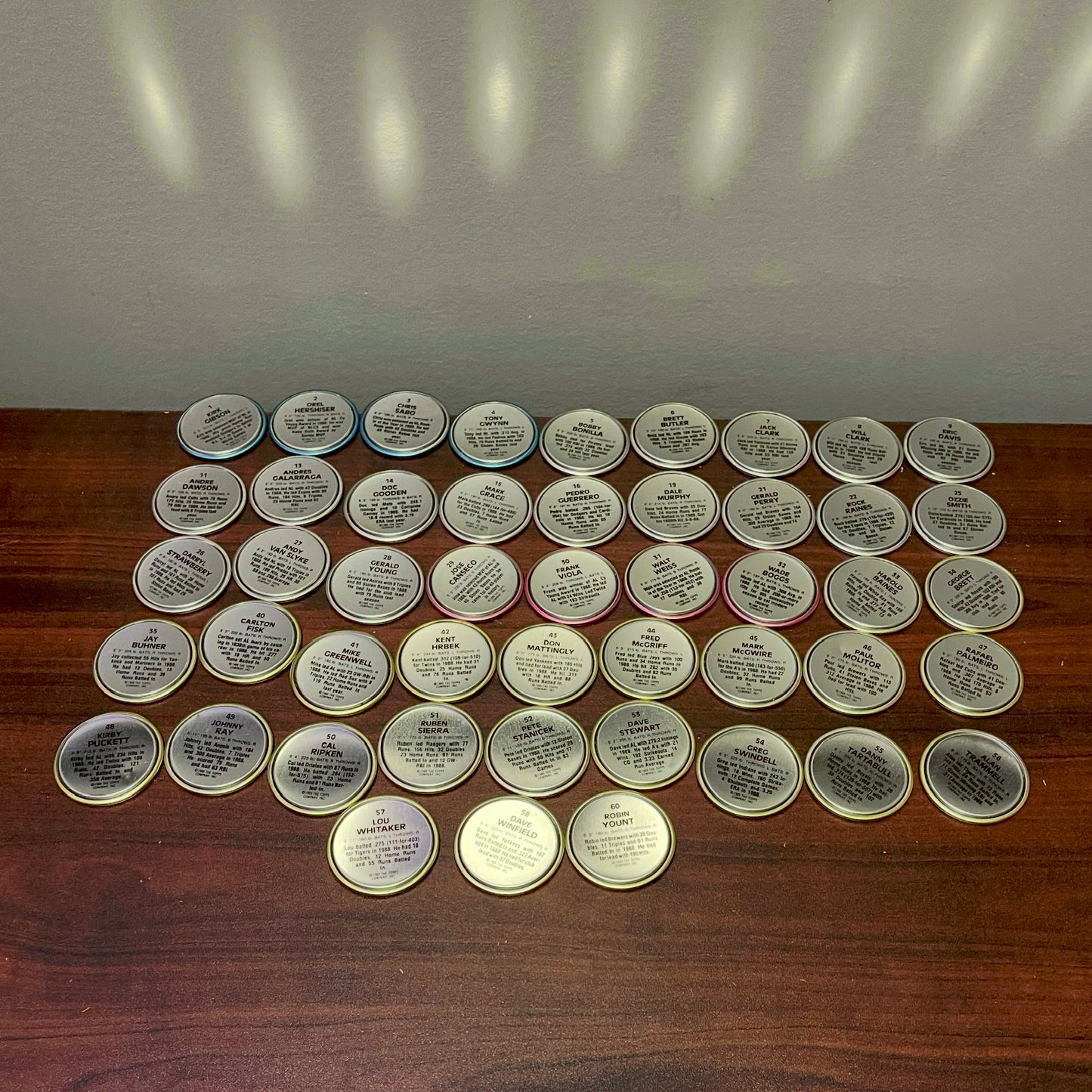 Lot of 48 Topps Baseball Coins 1989