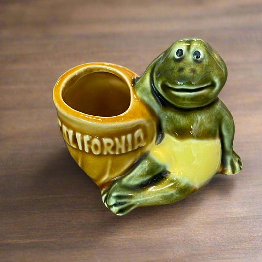 California Frog Ceramic Toothpick Holder