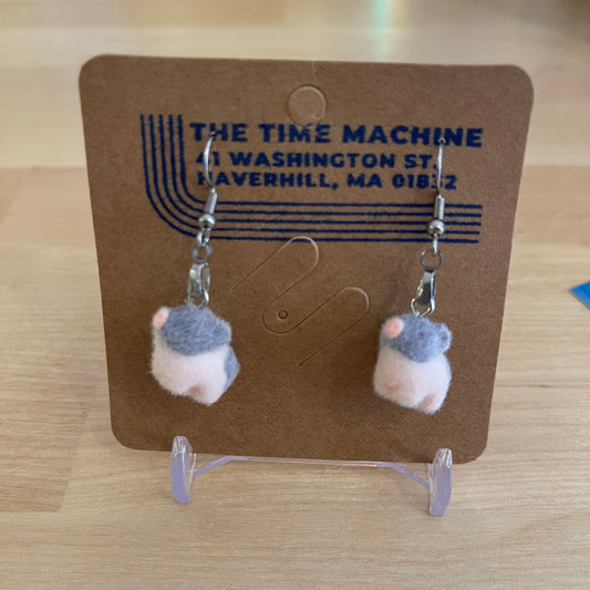 Fuzzy Piglet Earrings