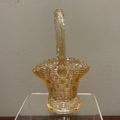 Marigold Carnival Glass Basket